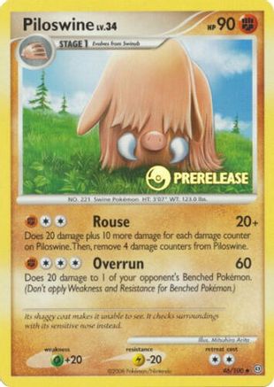 Piloswine - 46/100 (Prerelease)/100  Nintendo Promos - Promo