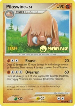 Piloswine - 46/100 (Prerelease) [Staff]/100  Nintendo Promos - Promo