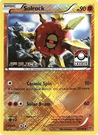 Solrock - 64/146 (Pokemon League) [4th Place]/146  - Reverse Holofoil League & Championship Cards - Promo