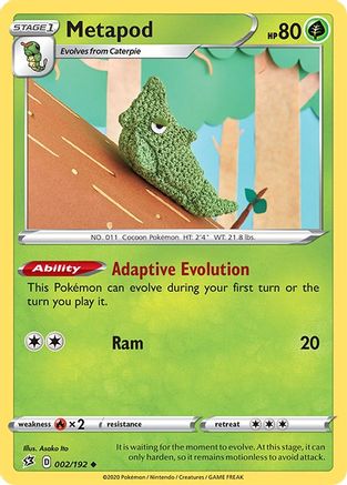 Metapod 002  SWSH02 Rebel Clash - Uncommon