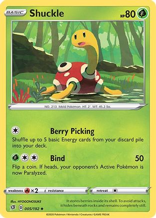 Shuckle 005  - Reverse Holofoil SWSH02 Rebel Clash - Uncommon