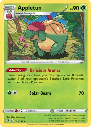 Appletun 023  - Reverse Holofoil SWSH02 Rebel Clash - Holo Rare