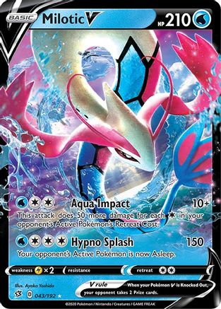 Milotic V 043  - Holofoil SWSH02 Rebel Clash - Ultra Rare