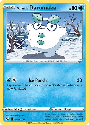 Galarian Darumaka 047  - Reverse Holofoil SWSH02 Rebel Clash - Common