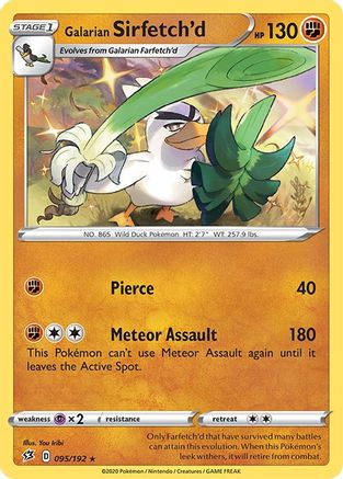 Galarian Sirfetch'd 095  - Holofoil SWSH02 Rebel Clash - Holo Rare
