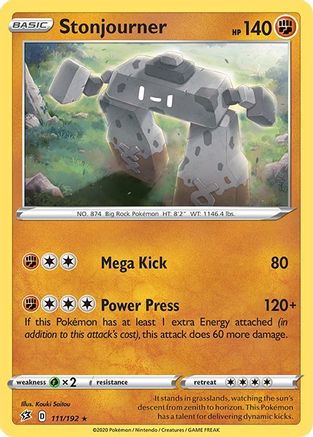 Stonjourner  - Reverse Holofoil SWSH02 Rebel Clash - Holo Rare