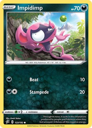 Impidimp 123  - Reverse Holofoil SWSH02 Rebel Clash - Common