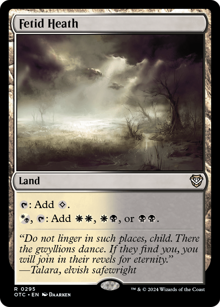 Fetid Heath (OTC-295) - Outlaws of Thunder Junction Commander
