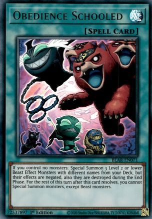Obedience Schooled (BLAR-EN071) - Battles of Legend: Armageddon 1st Edition