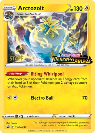 Arctozolt - SWSH036 (Prerelease) [Staff]  - Holofoil SWSH Sword & Shield Promo Cards - Promo