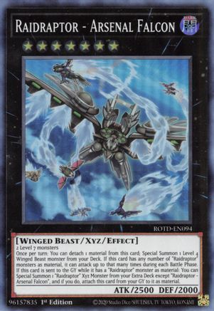 Raidraptor - Arsenal Falcon (ROTD-EN094) - Rise of the Duelist 1st Edition