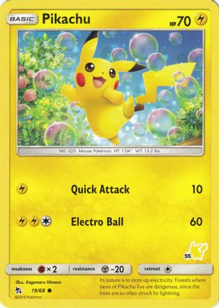 Pikachu (#55 Pikachu Stamped) 019/068  Battle Academy - Promo