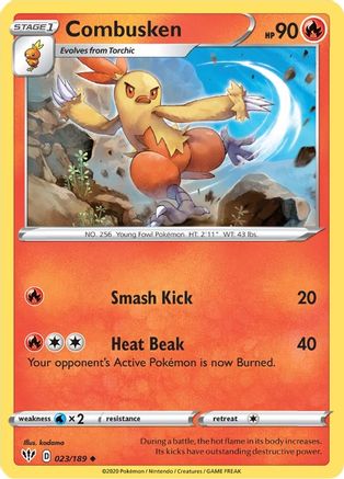 Combusken 023  SWSH03 Darkness Ablaze - Uncommon