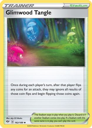 Glimwood Tangle 162  - Reverse Holofoil SWSH03 Darkness Ablaze - Uncommon