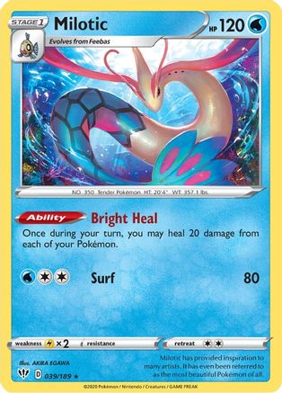 Milotic 039  - Holofoil SWSH03 Darkness Ablaze - Holo Rare