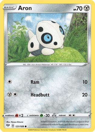 Aron 121  - Reverse Holofoil SWSH03 Darkness Ablaze - Common