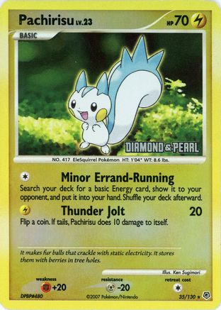 Pachirisu - 35/130 [Diamond & Pearl]/130  - Reverse Holofoil Burger King Promos - Promo