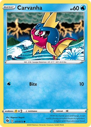 Carvanha 011  - Reverse Holofoil Champions Path - Common