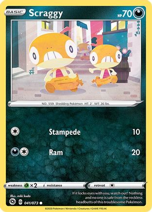 Scraggy 041  - Reverse Holofoil Champions Path - Common