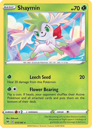 Shaymin 015  - Reverse Holofoil SWSH04 Vivid Voltage - Holo Rare