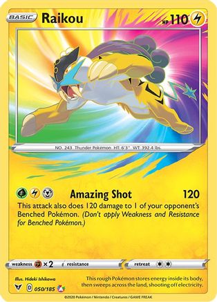 Raikou 050  - Holofoil SWSH04 Vivid Voltage - Amazing Rare