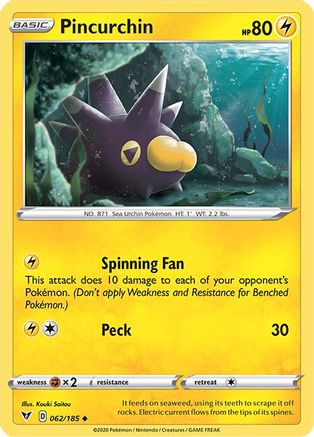 Pincurchin 062  - Reverse Holofoil SWSH04 Vivid Voltage - Uncommon