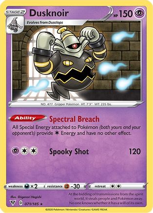 Dusknoir 071  - Reverse Holofoil SWSH04 Vivid Voltage - Holo Rare