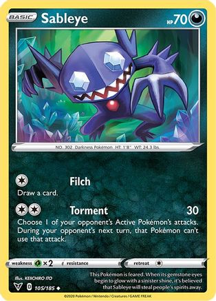 Sableye 105  SWSH04 Vivid Voltage - Uncommon