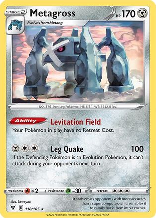 Metagross 118  - Reverse Holofoil SWSH04 Vivid Voltage - Rare