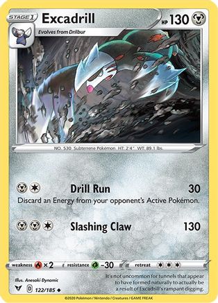 Excadrill 122  - Reverse Holofoil SWSH04 Vivid Voltage - Uncommon