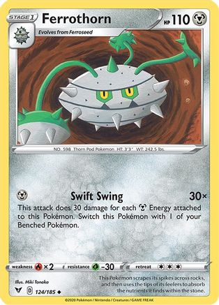Ferrothorn 124  - Reverse Holofoil SWSH04 Vivid Voltage - Uncommon