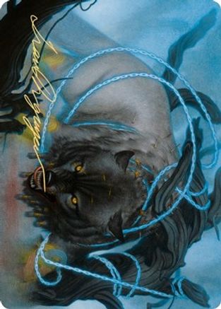 Bind the Monster Art Card (Gold-Stamped Signature) (ASKHM-011) - Art Series: Kaldheim
