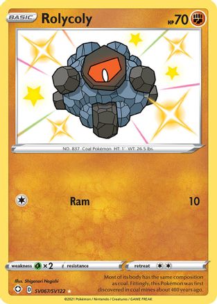 Rolycoly SV067  - Holofoil Shining Fates Shiny Vault - Shiny Holo Rare