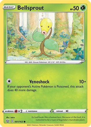 Bellsprout 001  - Reverse Holofoil SWSH05 Battle Styles - Common