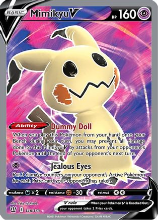 Mimikyu V (Full Art) 148  - Holofoil SWSH05 Battle Styles - Ultra Rare