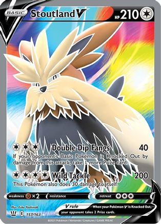 Stoutland V (Full Art) 157  - Holofoil SWSH05 Battle Styles - Ultra Rare