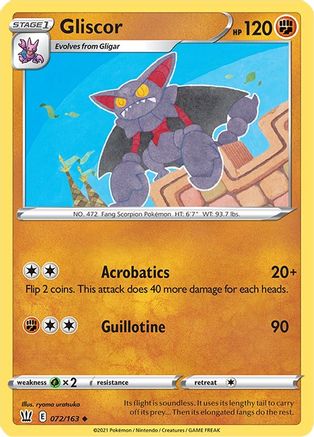 Gliscor 072  - Reverse Holofoil SWSH05 Battle Styles - Uncommon