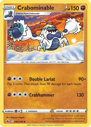 Crabominable 085  - Reverse Holofoil SWSH06 Chilling Reign - Uncommon