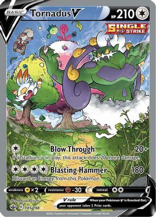 Tornadus V (Alternate Full Art) 185  - Holofoil SWSH06 Chilling Reign - Ultra Rare