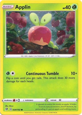 Applin (Cosmos Holo) 020/192  - Holofoil Blister Exclusives - Promo