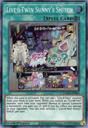 Live Twin Sunny's Snitch (DAMA-EN062) - Dawn of Majesty 1st Edition
