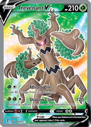 Trevenant V (Full Art) 168  - Holofoil SWSH07 Evolving Skies - Ultra Rare