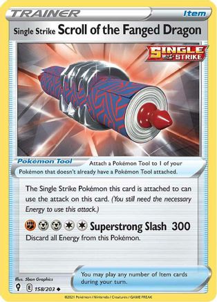 Single Strike Scroll of the Fanged Dragon 158  SWSH07 Evolving Skies - Uncommon