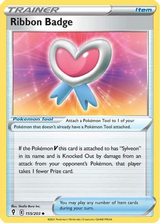 Ribbon Badge 155  - Reverse Holofoil SWSH07 Evolving Skies - Uncommon