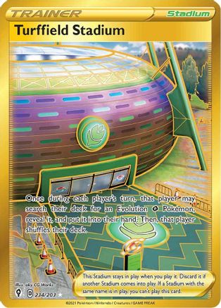 Turffield Stadium (Secret) 234  - Holofoil SWSH07 Evolving Skies - Secret Rare