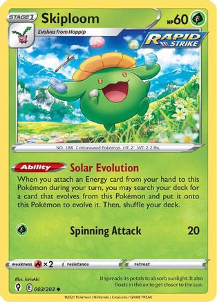Skiploom 003  SWSH07 Evolving Skies - Uncommon