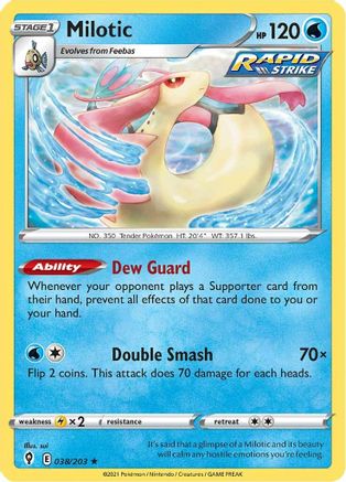 Milotic 038  SWSH07 Evolving Skies - Rare