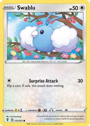 Swablu 132  SWSH07 Evolving Skies - Common