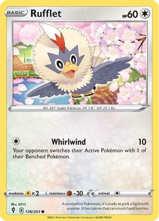 Rufflet 136  SWSH07 Evolving Skies - Common