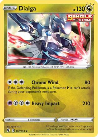 Dialga 112  - Holofoil SWSH07 Evolving Skies - Holo Rare